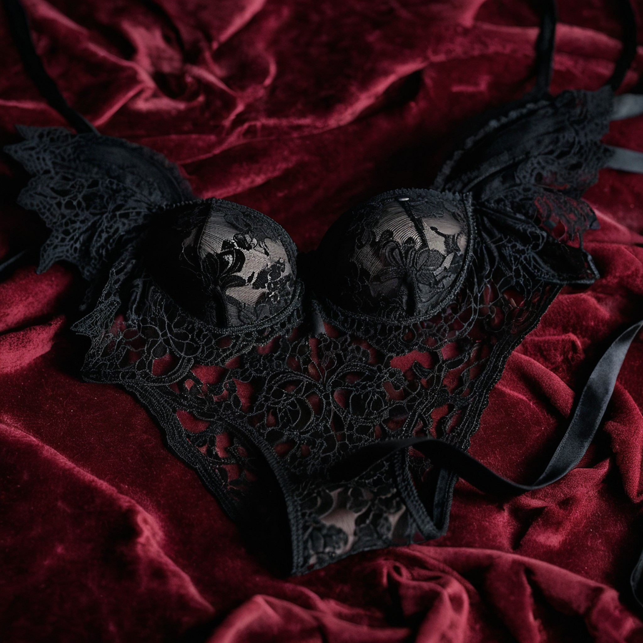 Détail : velours et dentelle